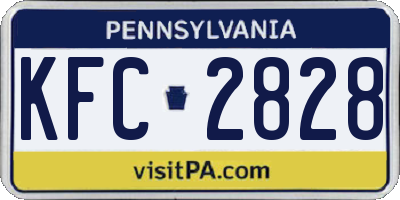 PA license plate KFC2828