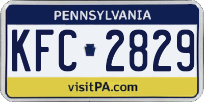 PA license plate KFC2829