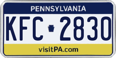 PA license plate KFC2830