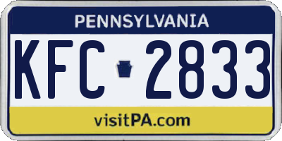 PA license plate KFC2833