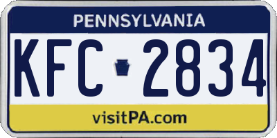 PA license plate KFC2834
