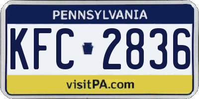 PA license plate KFC2836