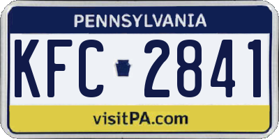 PA license plate KFC2841