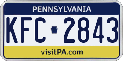 PA license plate KFC2843