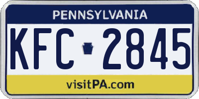 PA license plate KFC2845
