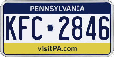 PA license plate KFC2846