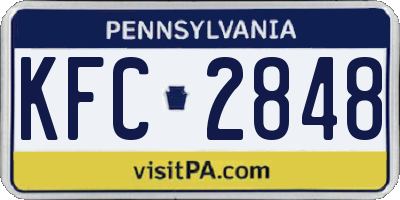 PA license plate KFC2848