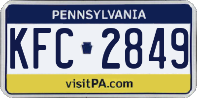 PA license plate KFC2849
