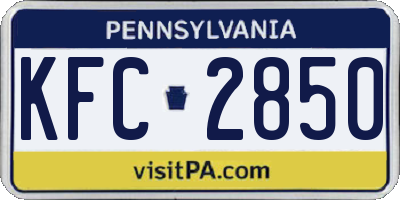 PA license plate KFC2850