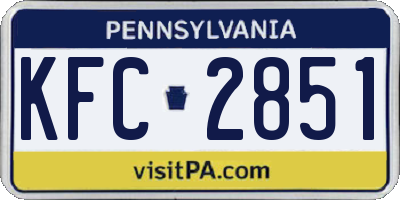 PA license plate KFC2851