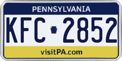PA license plate KFC2852