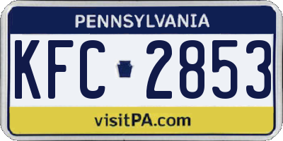 PA license plate KFC2853
