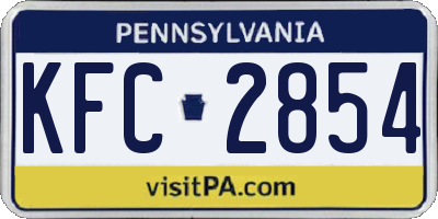 PA license plate KFC2854