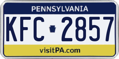 PA license plate KFC2857