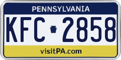 PA license plate KFC2858
