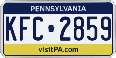 PA license plate KFC2859