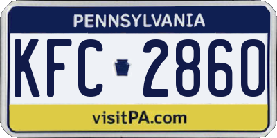 PA license plate KFC2860