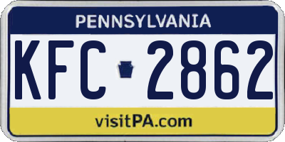 PA license plate KFC2862