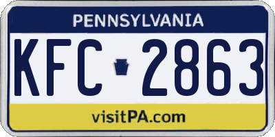 PA license plate KFC2863