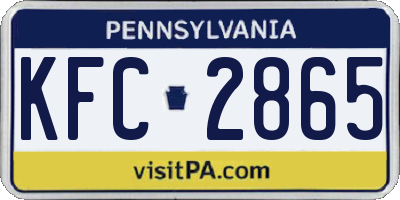 PA license plate KFC2865