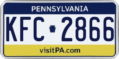 PA license plate KFC2866