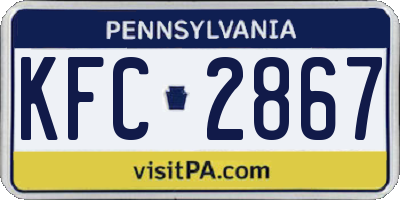 PA license plate KFC2867