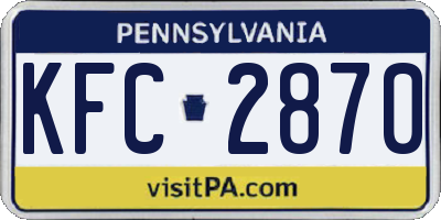 PA license plate KFC2870