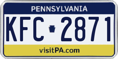 PA license plate KFC2871