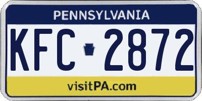 PA license plate KFC2872