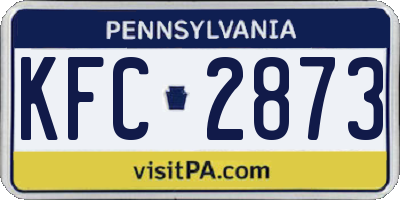PA license plate KFC2873