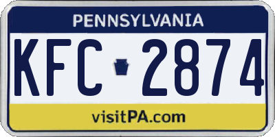 PA license plate KFC2874