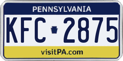 PA license plate KFC2875