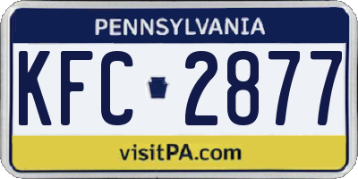 PA license plate KFC2877