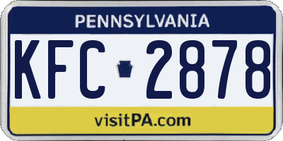 PA license plate KFC2878