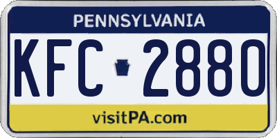 PA license plate KFC2880