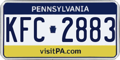 PA license plate KFC2883