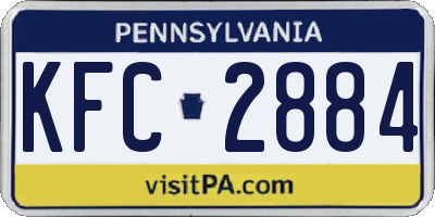PA license plate KFC2884