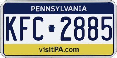 PA license plate KFC2885