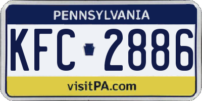 PA license plate KFC2886