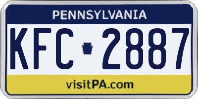 PA license plate KFC2887