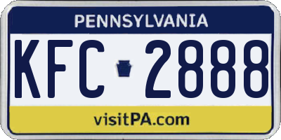 PA license plate KFC2888