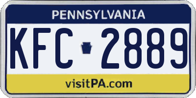 PA license plate KFC2889
