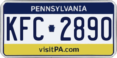 PA license plate KFC2890