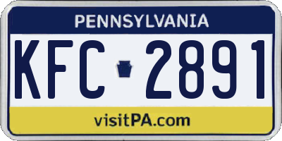 PA license plate KFC2891