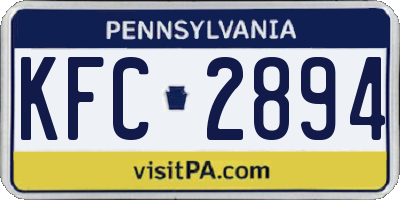 PA license plate KFC2894