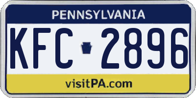 PA license plate KFC2896