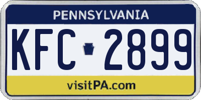 PA license plate KFC2899