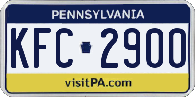 PA license plate KFC2900