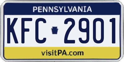 PA license plate KFC2901