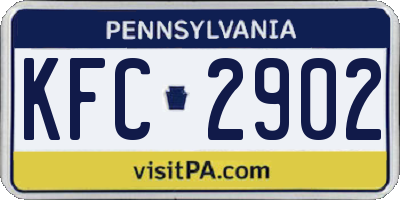 PA license plate KFC2902